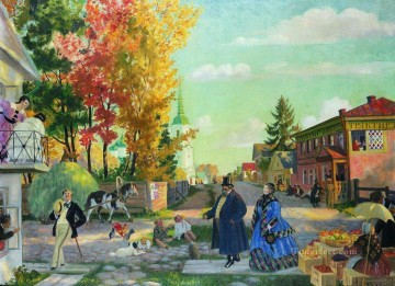  Mikhailovich Pintura al %C3%B3leo - Fiestas de otoño de 1922 Boris Mikhailovich Kustodiev